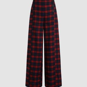 Cider Wide Leg Plaid Pants